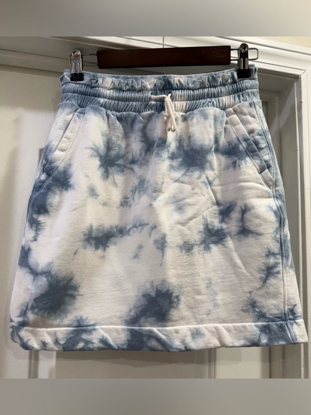 Goodthreads Light Blue & White Tie-Dye Fleece Skirt Size XS